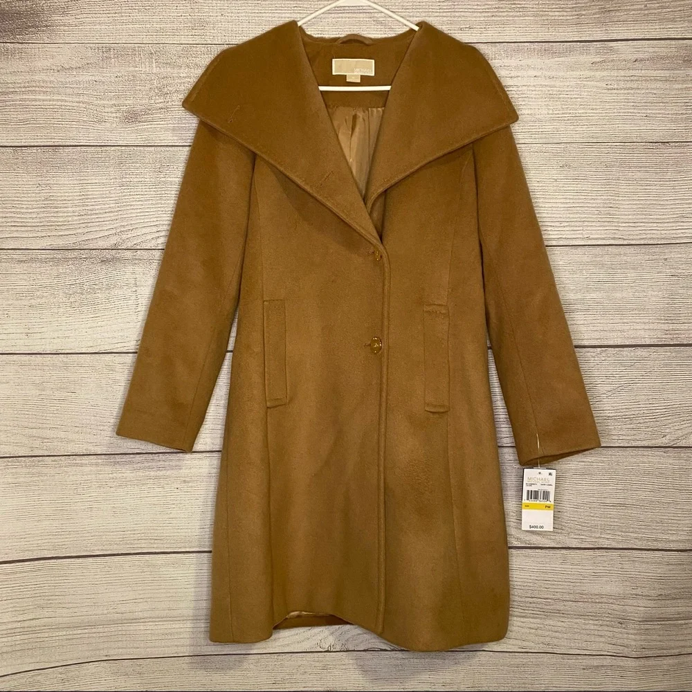 MICHAEL Michael Kors Wool Coat -Dark Camel size PM NEW WITH TAGS - Picture 1 of 16